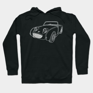 Classic Frogeye drawing in white, for medium and dark color Tees Hoodie